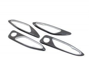 Alfa Romeo Giulia Interior Door Handle Surround Trim Set - Carbon Fiber - White Candy